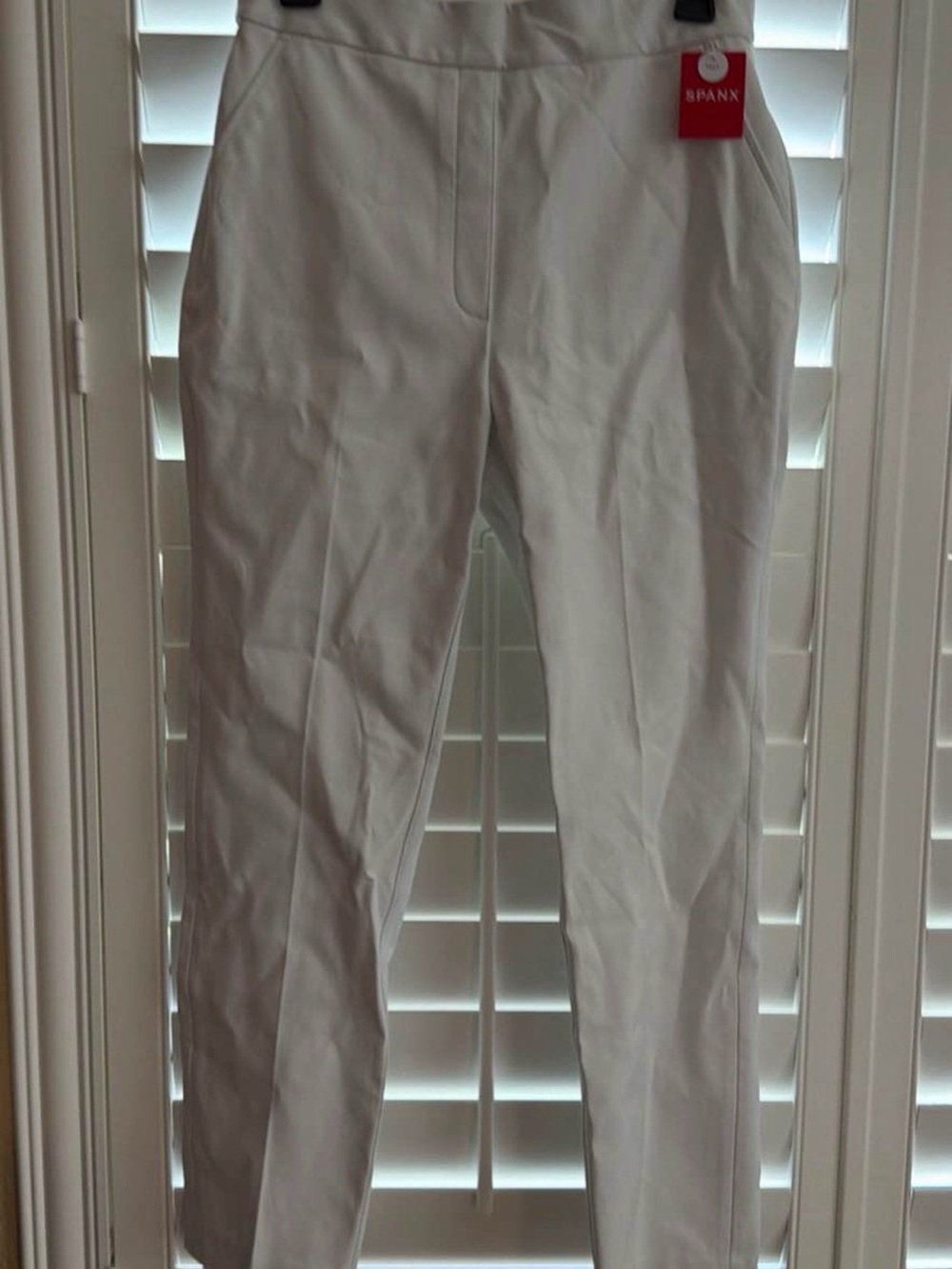SPANX White Ponte Tapered Ankle Pants